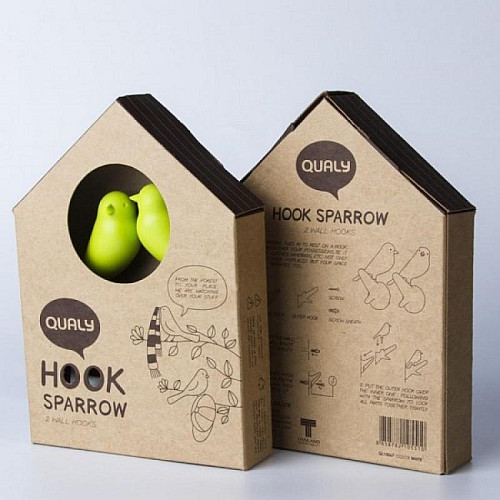 Настінні гачки для одягу Hook Sparrow Qualy (коричневий-білий)