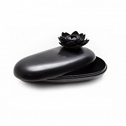 Шкатулка для дрібниць Lotus Pebble Box Qualy (чорний)