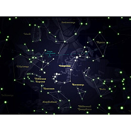 Светящаяся карта звездного неба Kosmostar (украинский язык) в тубусе