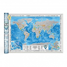 Скретч-карта світу Discovery Map World Silver (англійська мова) в тубусі