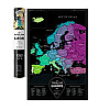 Чорна скретч-карта Європи Travel Map Black Europe (англійська мова) в тубусі