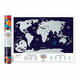 Скретч-карта мира Travel Map Holiday (английский язык) в тубусе
