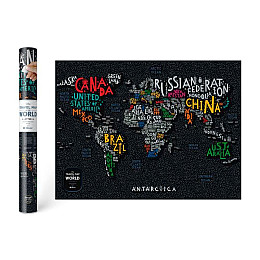Скретч-карта мира Travel Map Letters World (английский язык) в тубусе