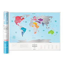 Скретч-карта мира Travel Map Silver World (английский язык) в тубусе