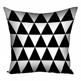 Подушка "Черные и белый треугольники", 40х40 см