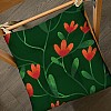 Подушка на стул с завязками «Цветы на зеленом фоне»