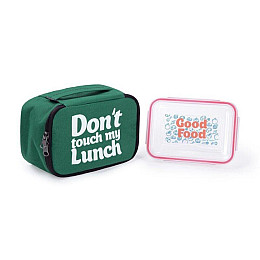 Термосумка "Ланч бэг Don't touch my lunch" mini (зеленая)