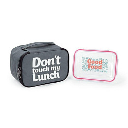 Термосумка "Ланч бэг Don't touch my lunch" mini (серая)