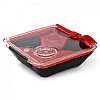 Ланч бокс квадратный Box Appetit Black+Blum (черный-красный)