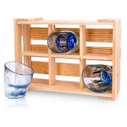 Набір п'яних голографічних склянок для віскі Blue (6 шт)