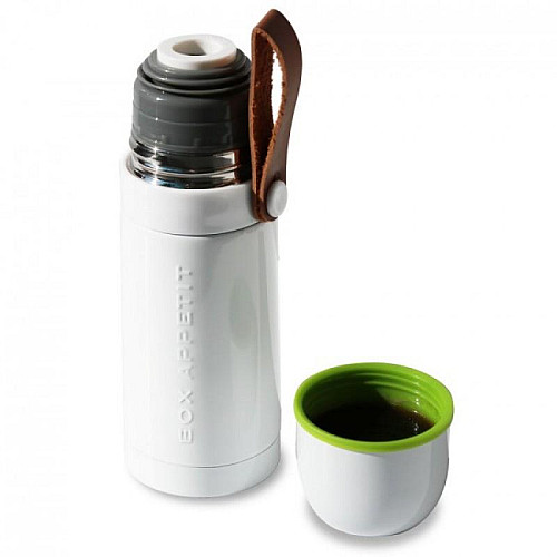 Термос стальной Thermo Flask Black+Blum (белый-зеленый)