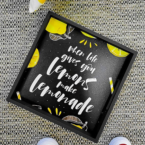 Дерев'яний піднос When life gives you lemons make lemonade
