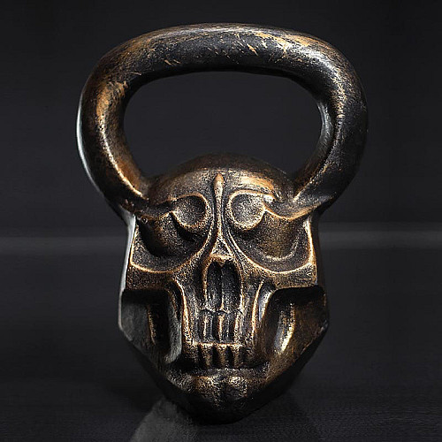 Дизайнерская гиря Demon Skull (бронза) 15 кг