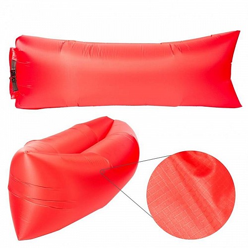 Безкамерний надувний шезлонг-лежак RipStop 2.0 (червоний)