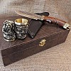 Подарочный набор для мужчин "Козацька рада" (2 бронзовых рюмки, нож)
