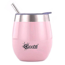 Термостакан со стальной трубочкой Cheeki Wine Tumbler Pink Champagne (220 мл)