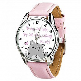 Жіночій наручний годинник зі зворотним ходом ZIZ "Котики не спізнюються"