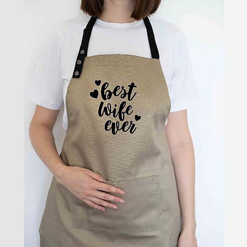 Жіночий фартух Best wife ever (бежевий)
