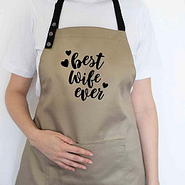 Жіночий фартух Best wife ever (бежевий)