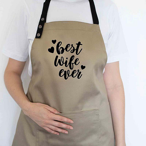 Жіночий фартух Best wife ever (бежевий)