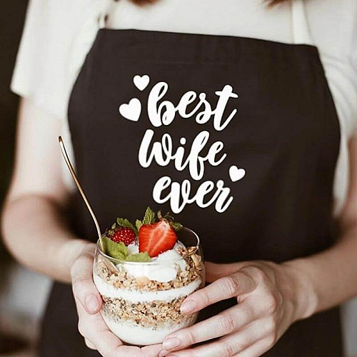 Жіночий фартух Best wife ever (чорний)