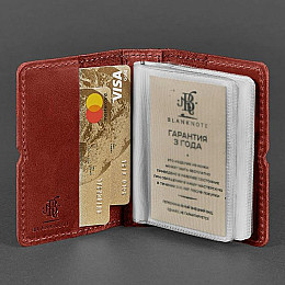 Шкіряна візитниця 7.0 (кораловий)