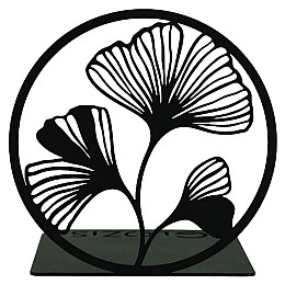 Металевий упор для книг Glozis Ginkgo Black (чорний)