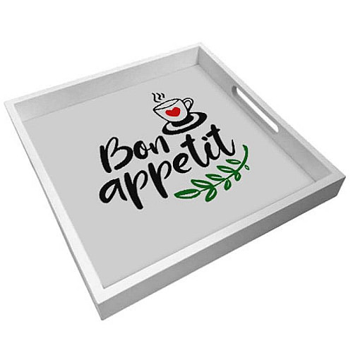 Дерев'яний піднос Bon appetit
