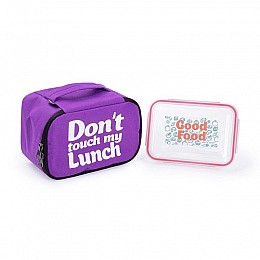Термосумка "Ланч бэг Don't touch my lunch" mini (фиолетовая)