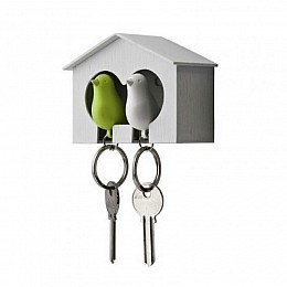Ключниця настінна і брелоки для ключів Duo Sparrow Qualy (білий-зелений)