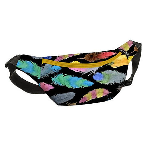 Поясна сумка-бананка Bumbag "Пір'я"