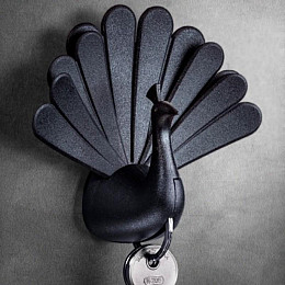 Ключниця настінна Peacock Qualy (чорний)