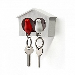 Ключниця настінна і брелоки для ключів Duo Sparrow Qualy (білий-червоний)