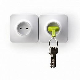 Ключниця настінна і брелок для ключів Unplug Qualy (білий-зелений)