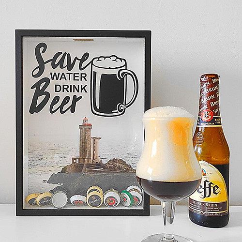 Скарбничка для кришок від пива Save water, drink beer (чорна)