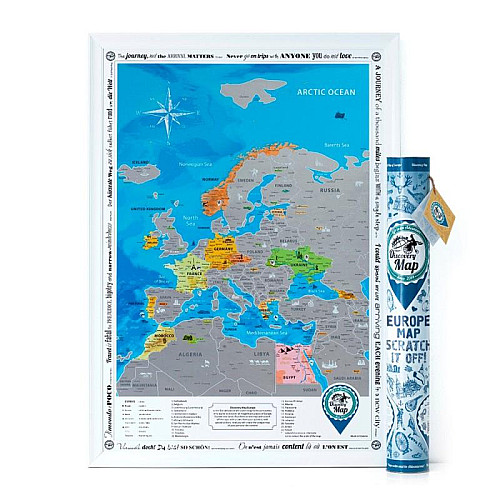 Скретч-карта Європи Discovery Map Europe (англійську мову) в тубусі