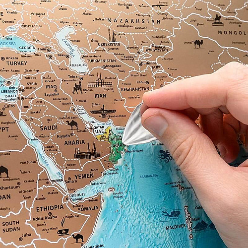 Скретч-карта світу з прапорами My Map Flags Edition (англійська мова) в тубусі