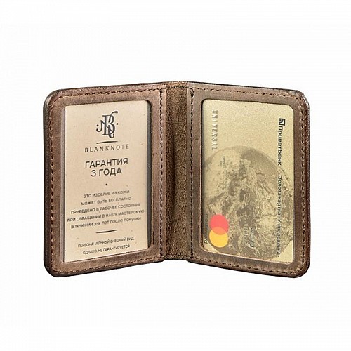 Кожаная обложка для прав или id-паспорта 4.0 (темно-коричневая)