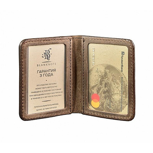 Шкіряна обкладинка для прав або id-паспорта 4.0 (темно-коричнева)