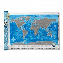Скретч-карта мира Discovery Map World Silver (украинский язык) в тубусе