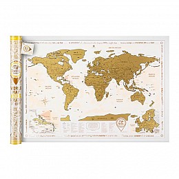 Скретч-карта мира Discovery Map World Gold (английский язык) в тубусе