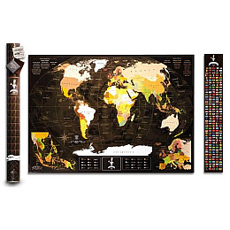 Скретч-карта мира My Map Chocolate edition (английский язык) в тубусе