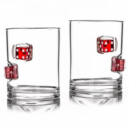 Набор 2-х стаканов для виски с игральными кубиками Fortuna