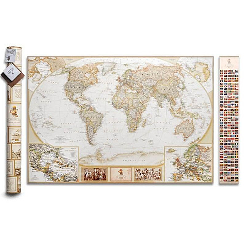 Скретч-карта мира My Map Antique edition Caribbean (английский язык) в тубусе