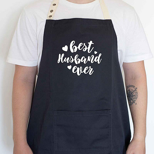 Мужской фартук Best husband ever (черный)