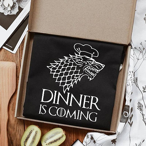 Фартух Dinner is coming (чорний)