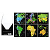 Набор скретч-открыток с континентами Map of the World в подарочном конверте