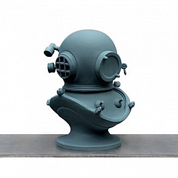 Гипсовая скульптура "Шлем Водолаза большой" (античный синий)