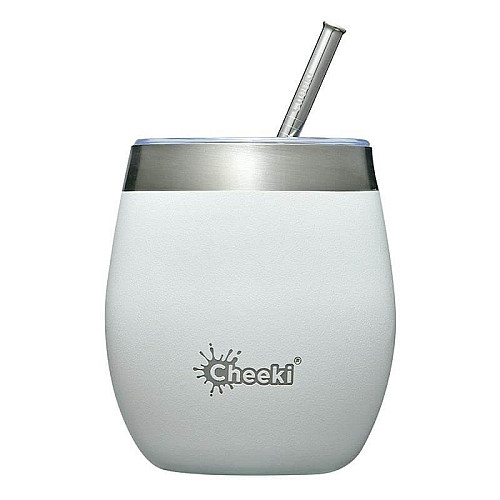 Термостакан со стальной трубочкой Cheeki Wine Tumbler Spirit White (220 мл)