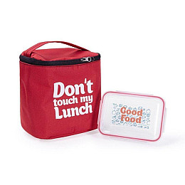 Термосумка "Ланч бэг Don't touch my lunch" maxi (красная)